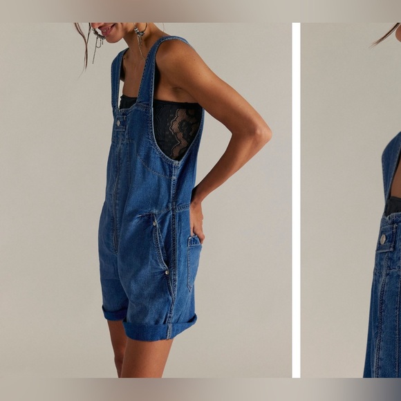 NWT Free People We The Free Jude Shortalls - Mid Indigo Blue - XS - Picture 5 of 11